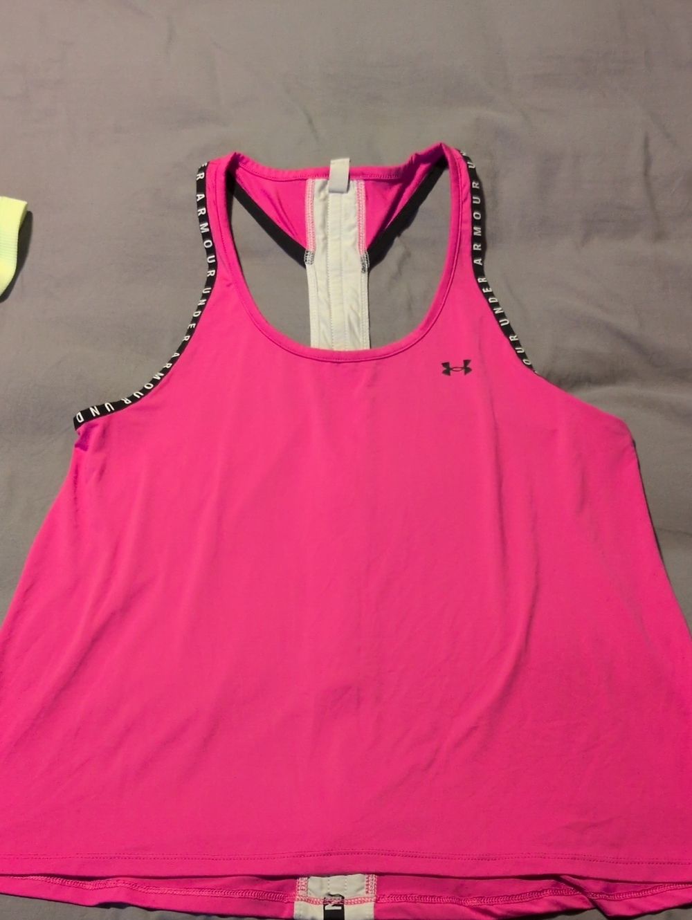 Under Armour Hot Pink Racerback Tank with Black Trim